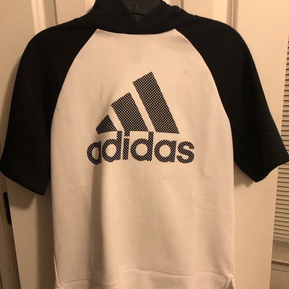 adidas short sleeve hoodie womens